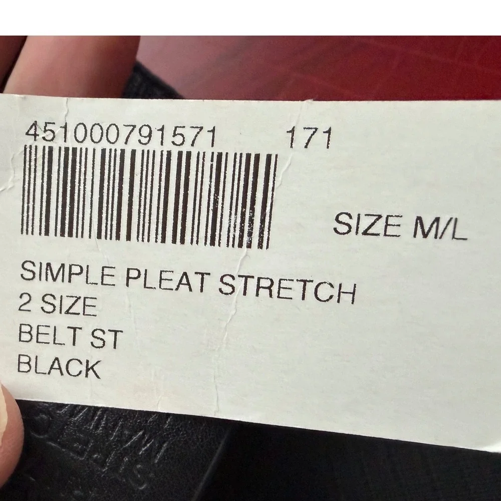 Chicos Black Wide Stretch Belt Waist Cinch Size M/L Silver O Ring Toggle Buckle